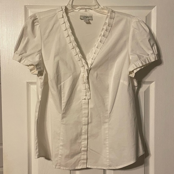 Ann Taylor Loft Short Sleeved Button Down Shirt